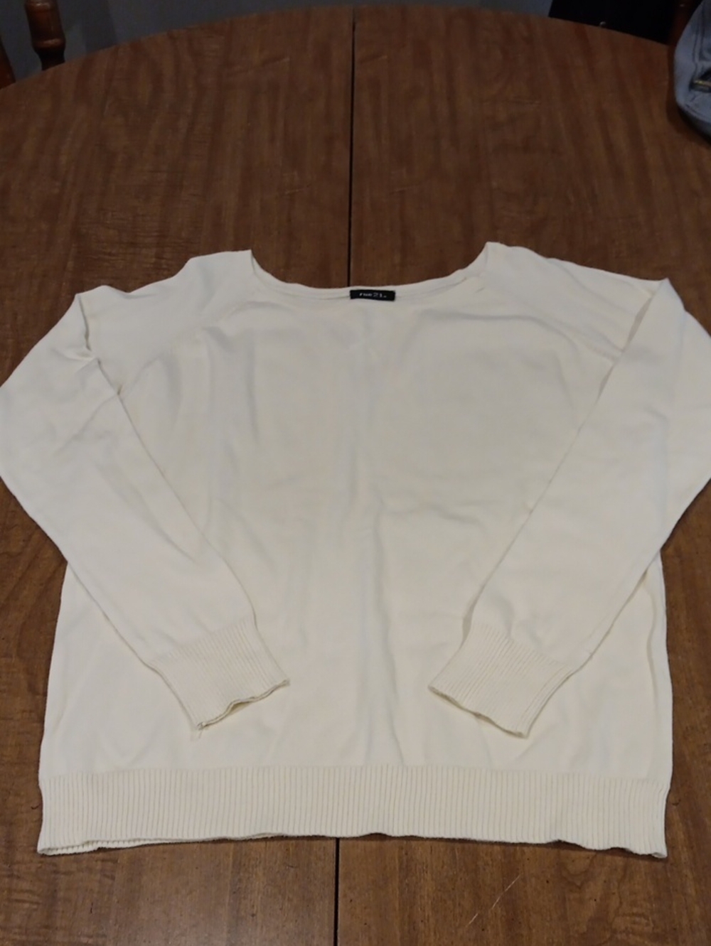 Rue21 Cream Boatneck Long Sleeve Sweater